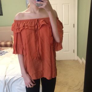off the shoulder flowy blouse